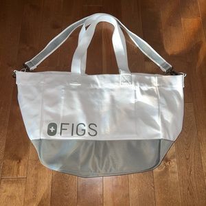 Figs Scrubs White Laminated Tote